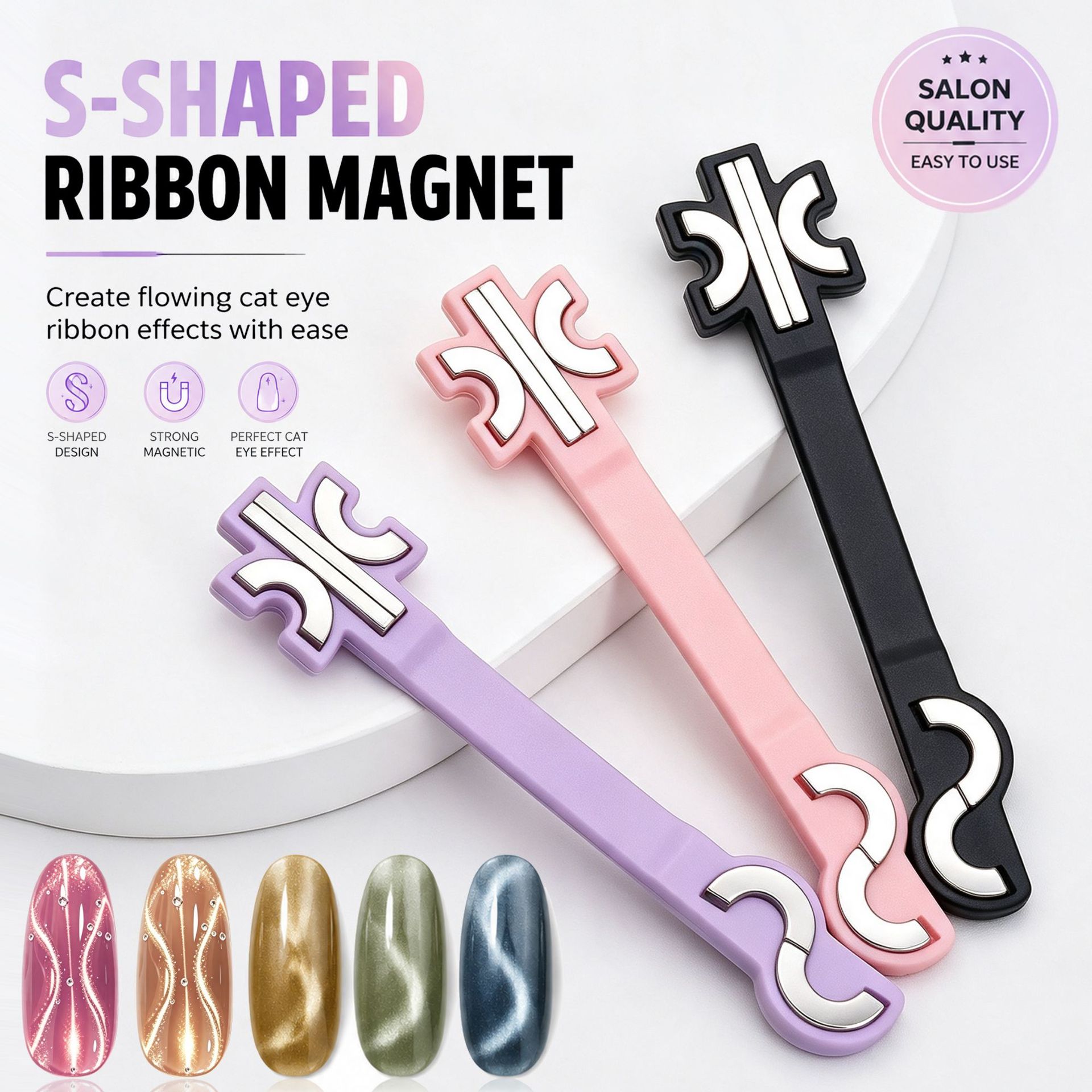 S-shaped Ribbon Nail Art Magnet